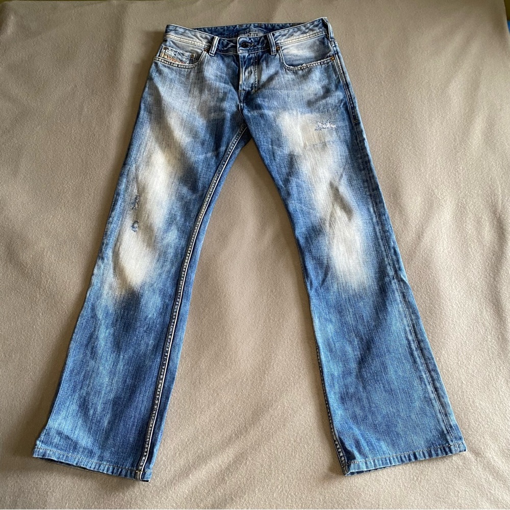 Diesel Zanity Button Fly Jeans Faded Distressed Men’s Size 28